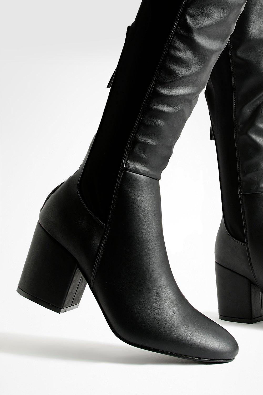 Boohoo block heel on sale boots