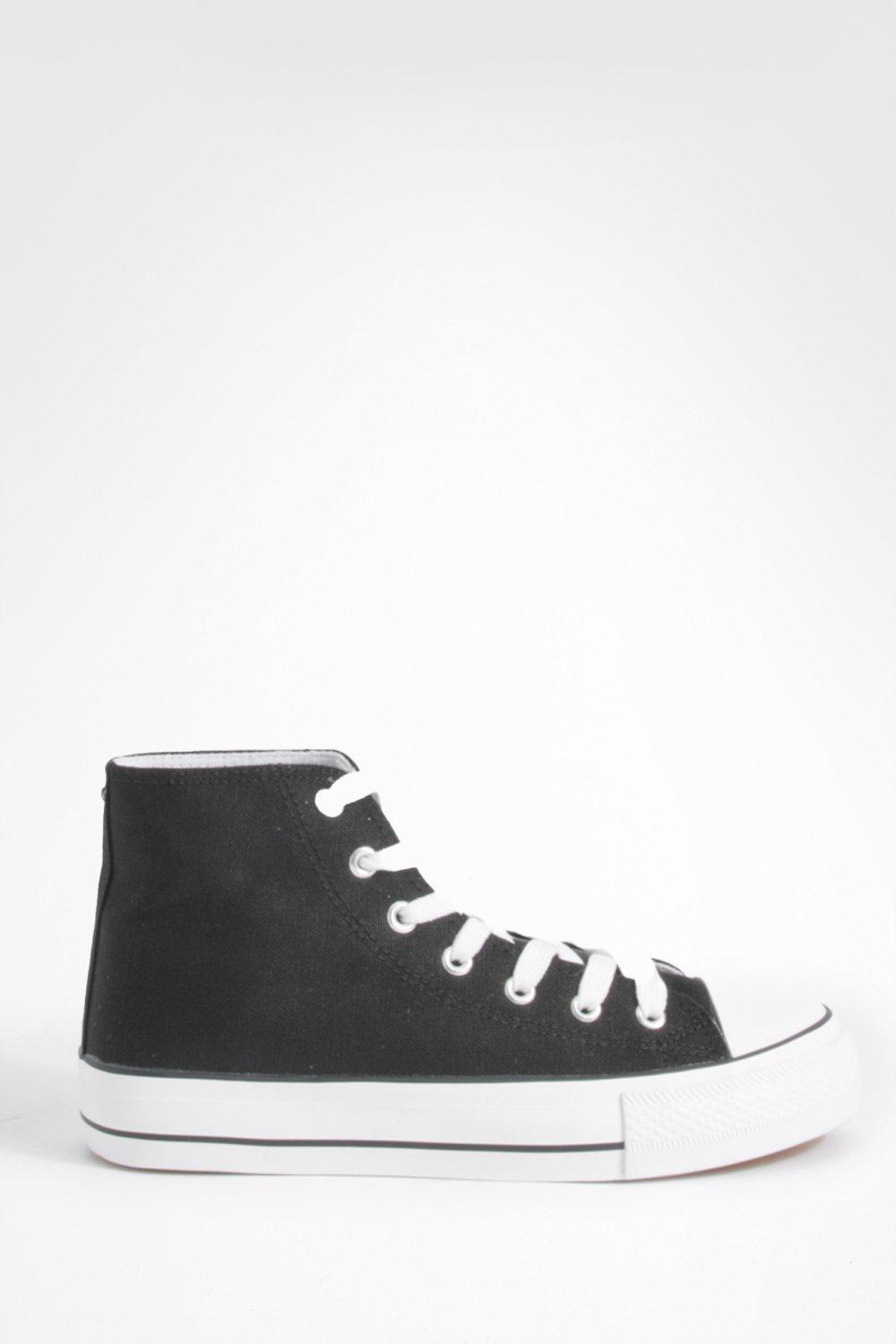 Scarpe da ginnastica alte con lacci e zeppa boohoo IT