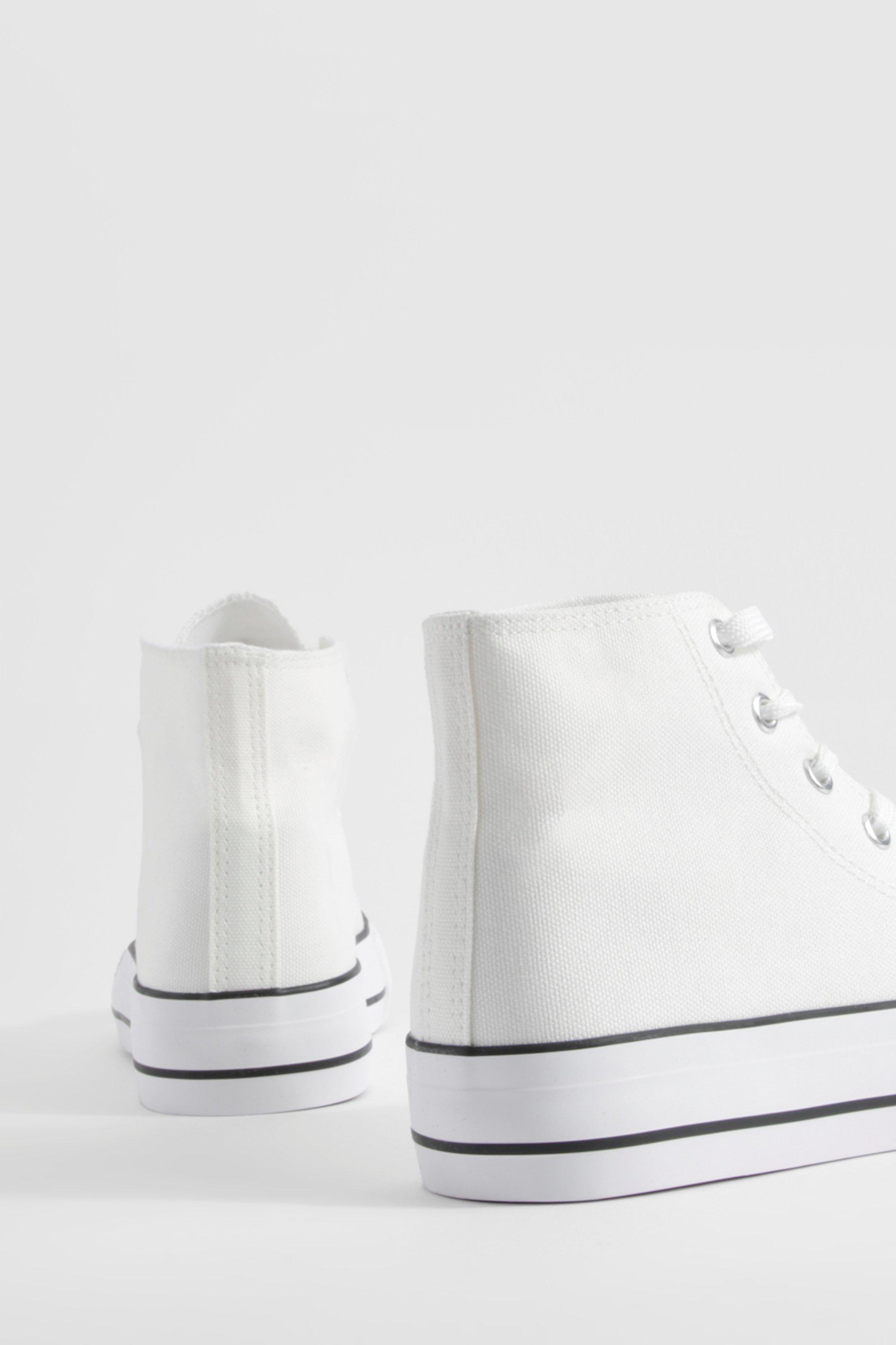 Platform High Top Lace Up Trainers boohoo