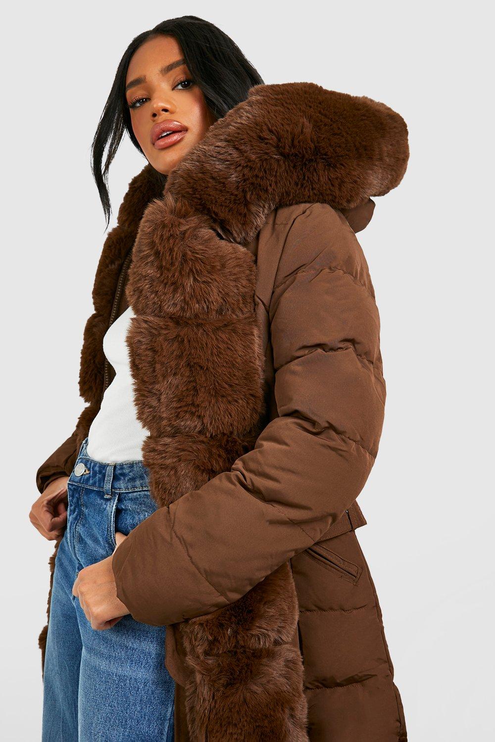 Fur trimmed best sale parka ladies