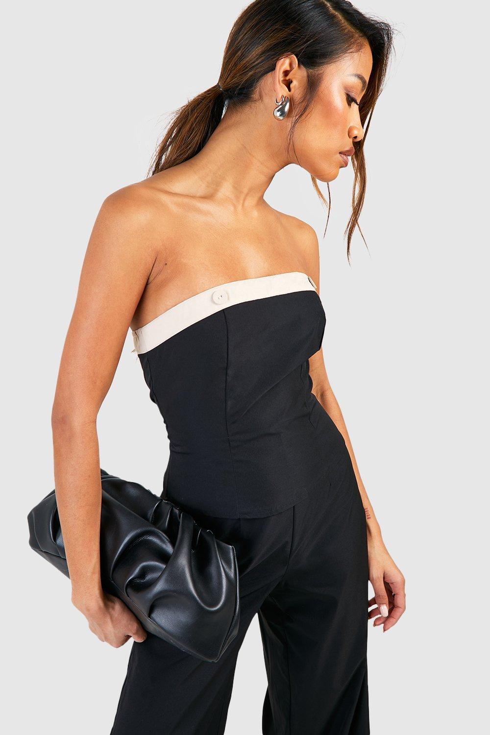 Boohoo best sale strapless jumpsuit