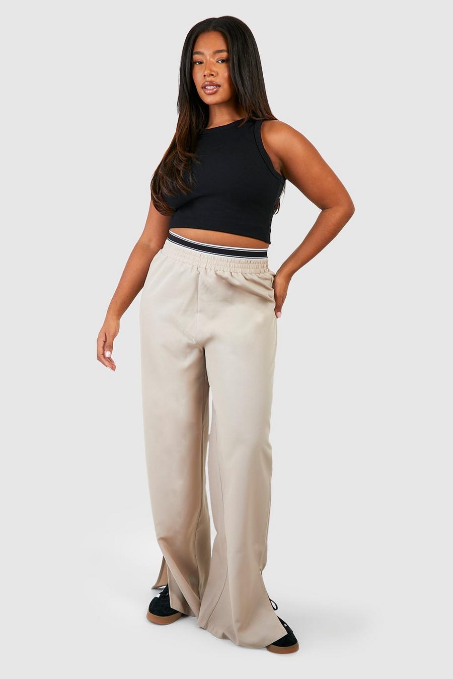 Stone Plus Elasticated Waist Band Wide Leg Trouser   image number 1