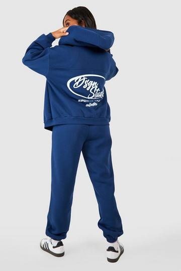 DSGN Studio Sports Zip Through Hooded Tracksuit indigo