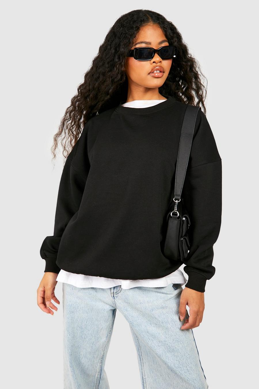 Petite Basic Sweatshirt, Black image number 1