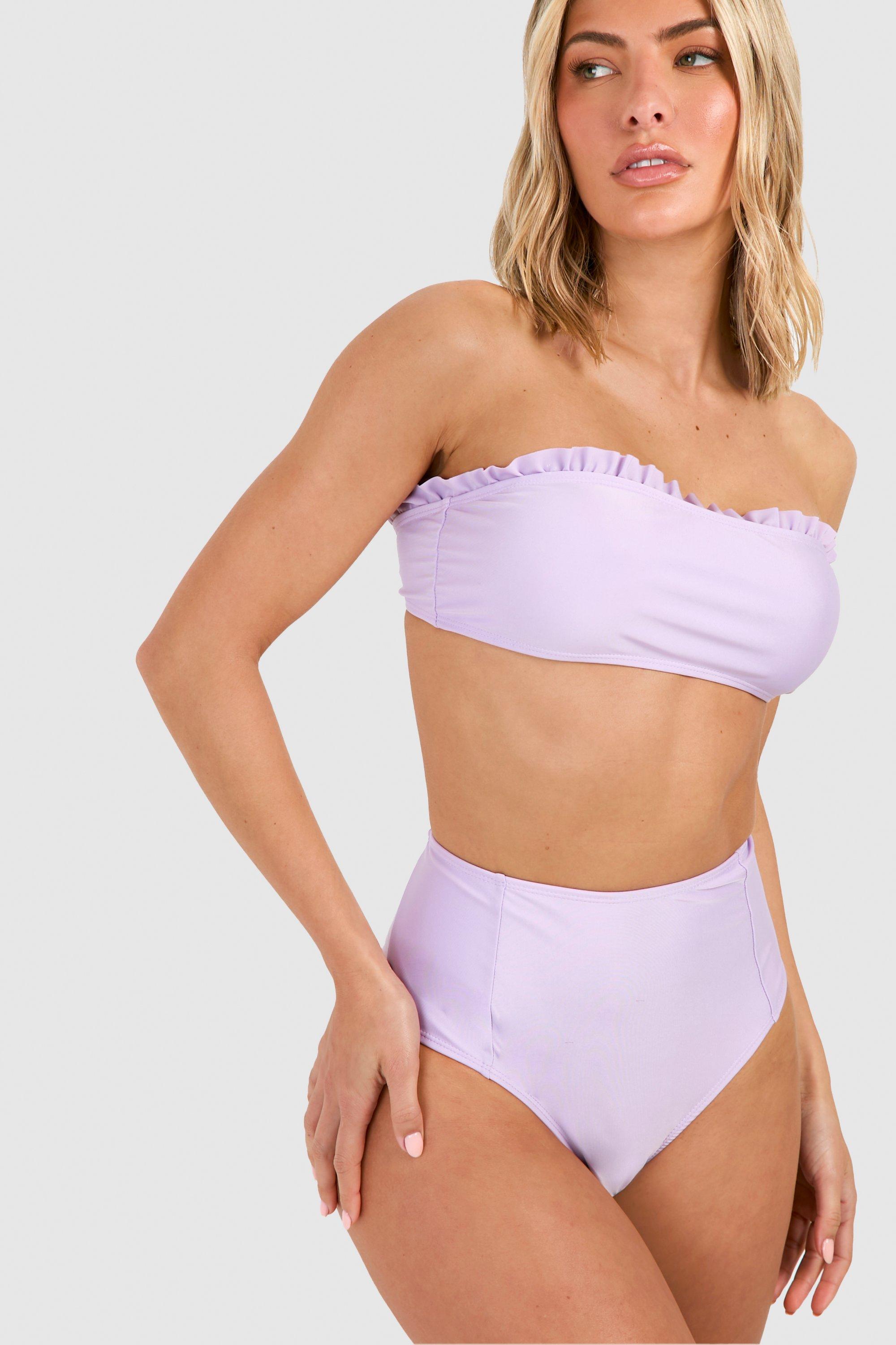 Ruffle Bandeau High Waisted Bikini Set