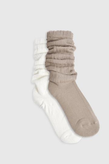 Multipack Tonal Knitted Slouchy Socks multi