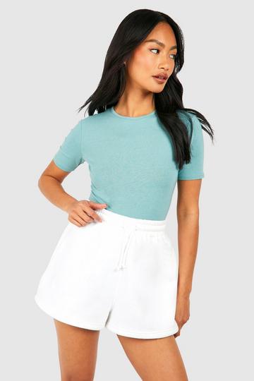 Premium Super Soft Crew Neck Short Sleeve Bodysuit azure