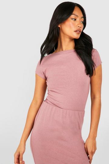 Premium Super Soft Cap Sleeve Backless Top mauve