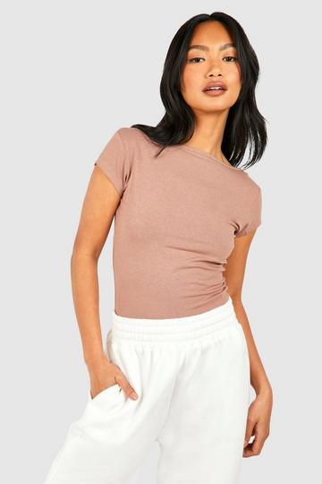 Premium Super Soft Cap Sleeve Backless Top taupe