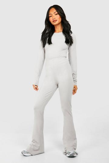 Premium Super Zachte Flared High Waist Broek light grey