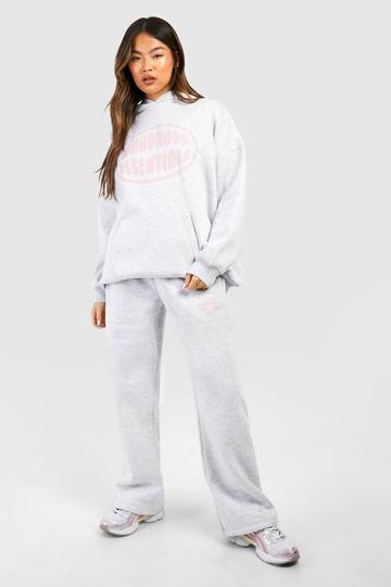 Wardrobe Essentials Puff Print Straight Leg Jogger ash grey