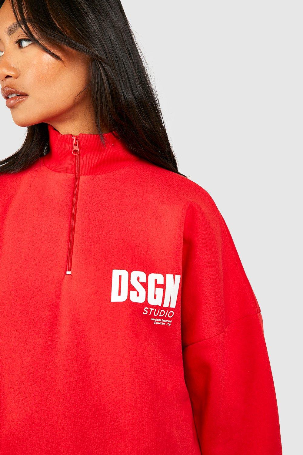 Red Oversized Sweat Hoodie