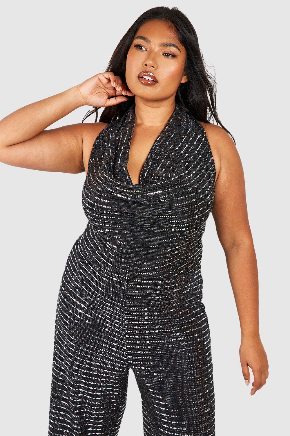 Silver jumpsuit cheap plus size