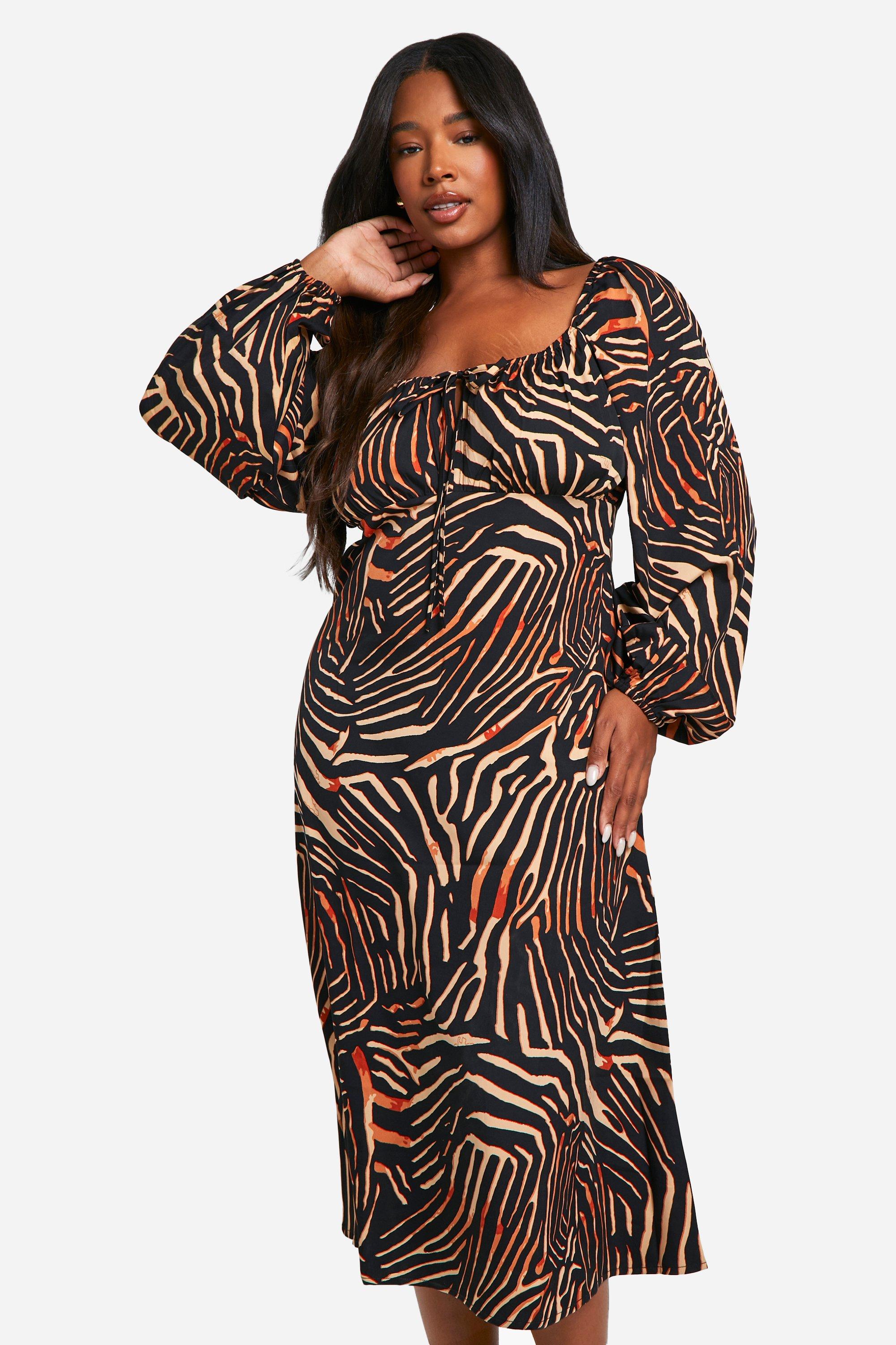 Boohoo curve leopard hot sale print dress