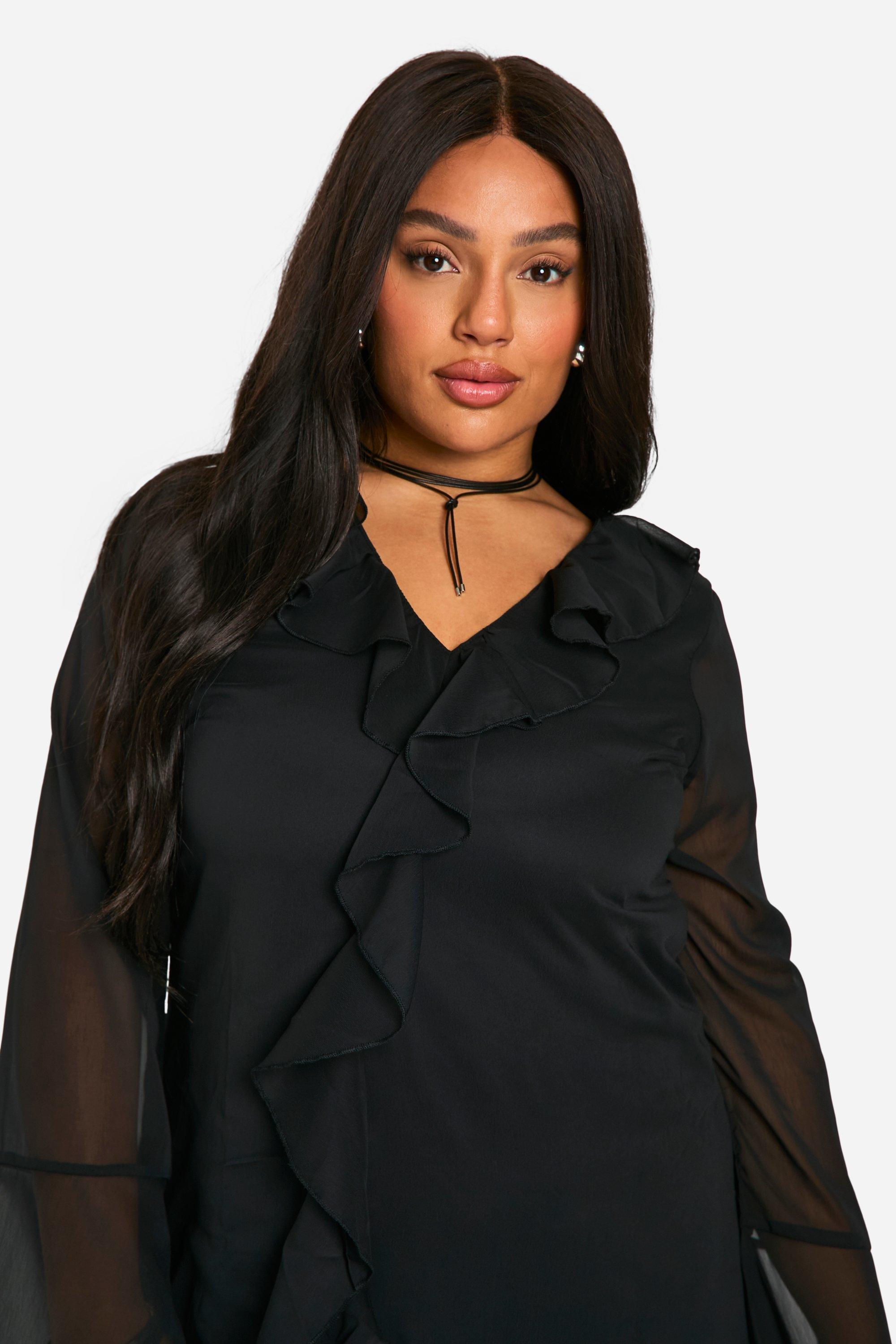 Boohoo black store plus size dress