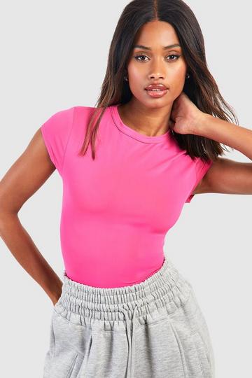 Premium Matt Slinky Crew Neck Top pink