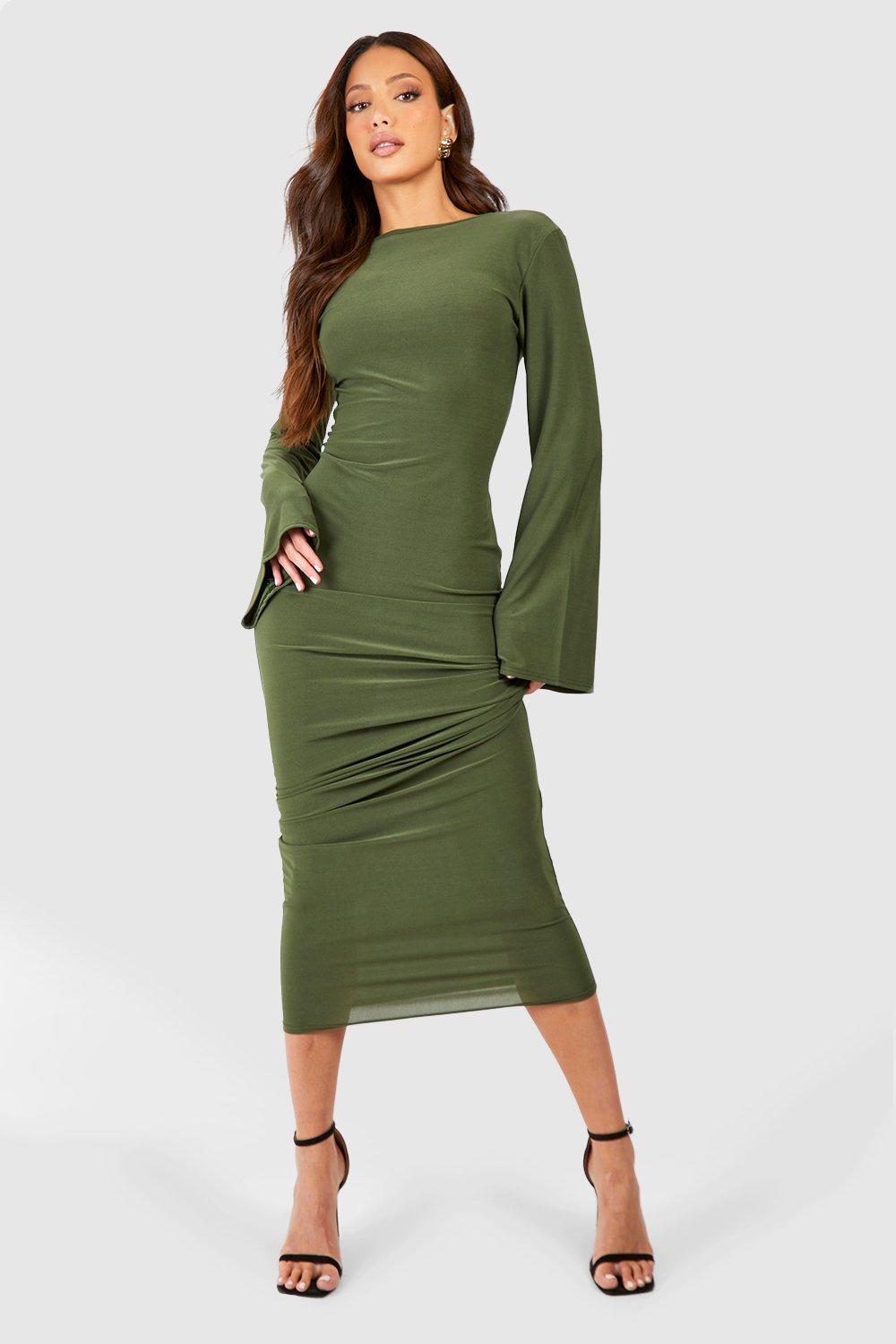 Long sleeve on sale scoop back dress