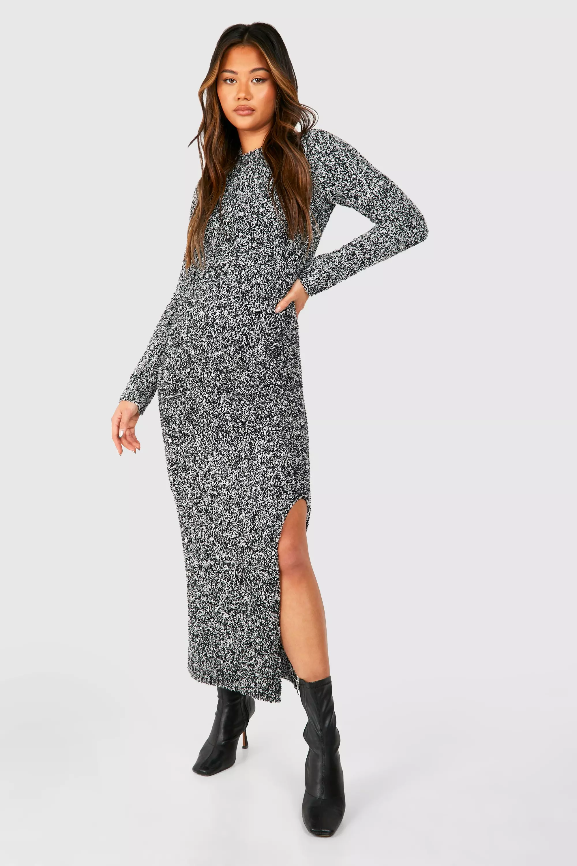 Black maxi jumper dress shop