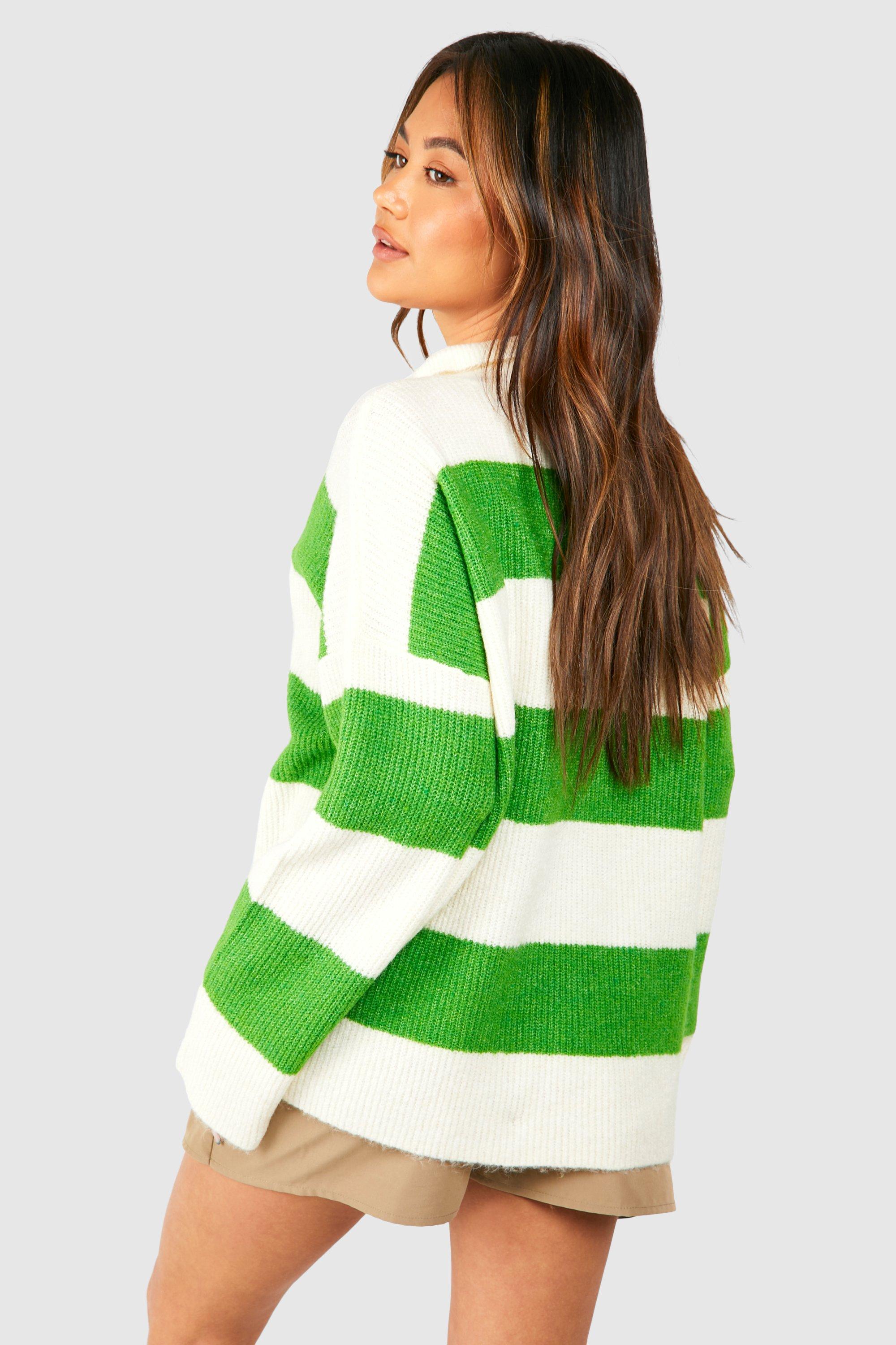 Half Zip Soft Knit Stripe Jumper