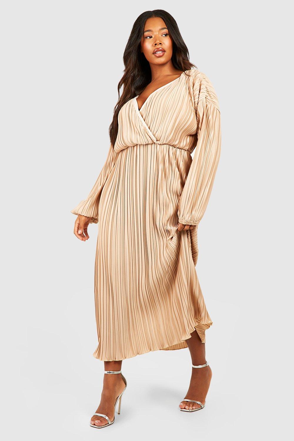 Boohoo cap sleeve wrap best sale midi dress