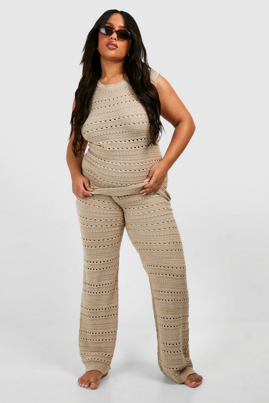 Stone Plus Oversized Tunic Top And Wide Leg Trouser 
