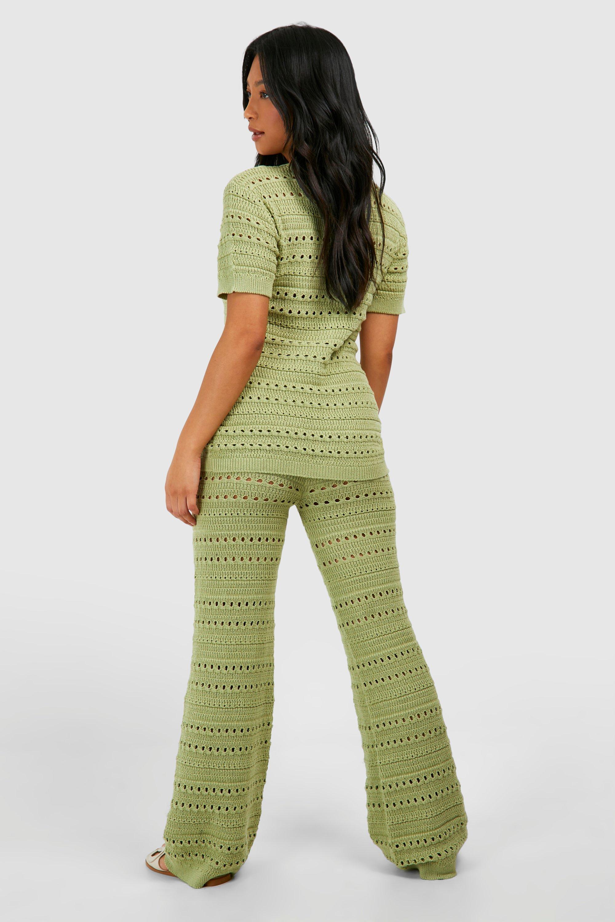 2PCS NWT Crochet Knit deals ~ Top + Pant