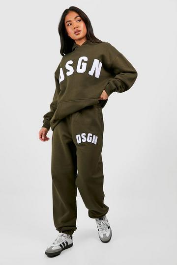 Khaki Petite Dsgn Applique Jogger