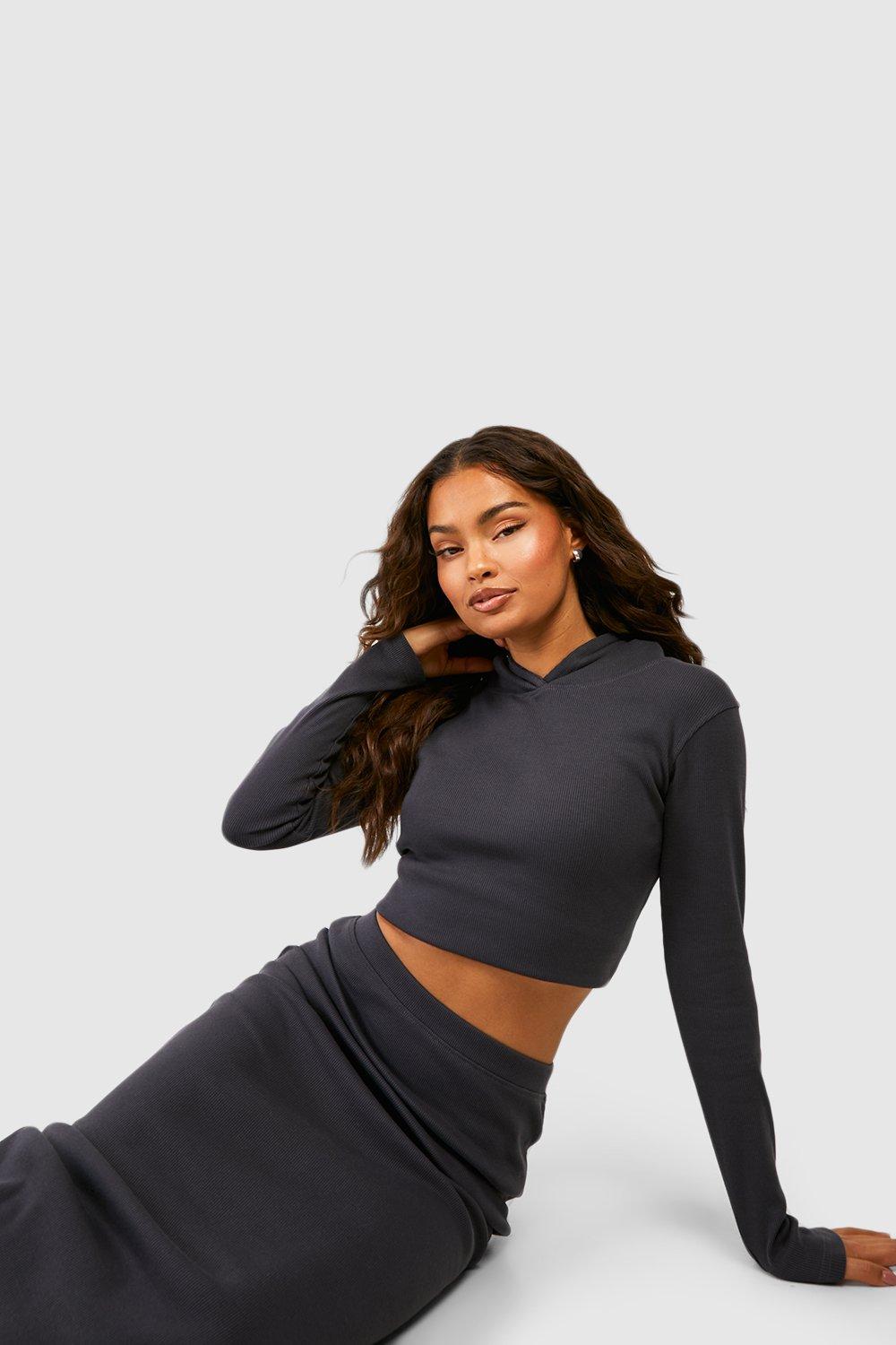 Cropped hoodie and store skirt set