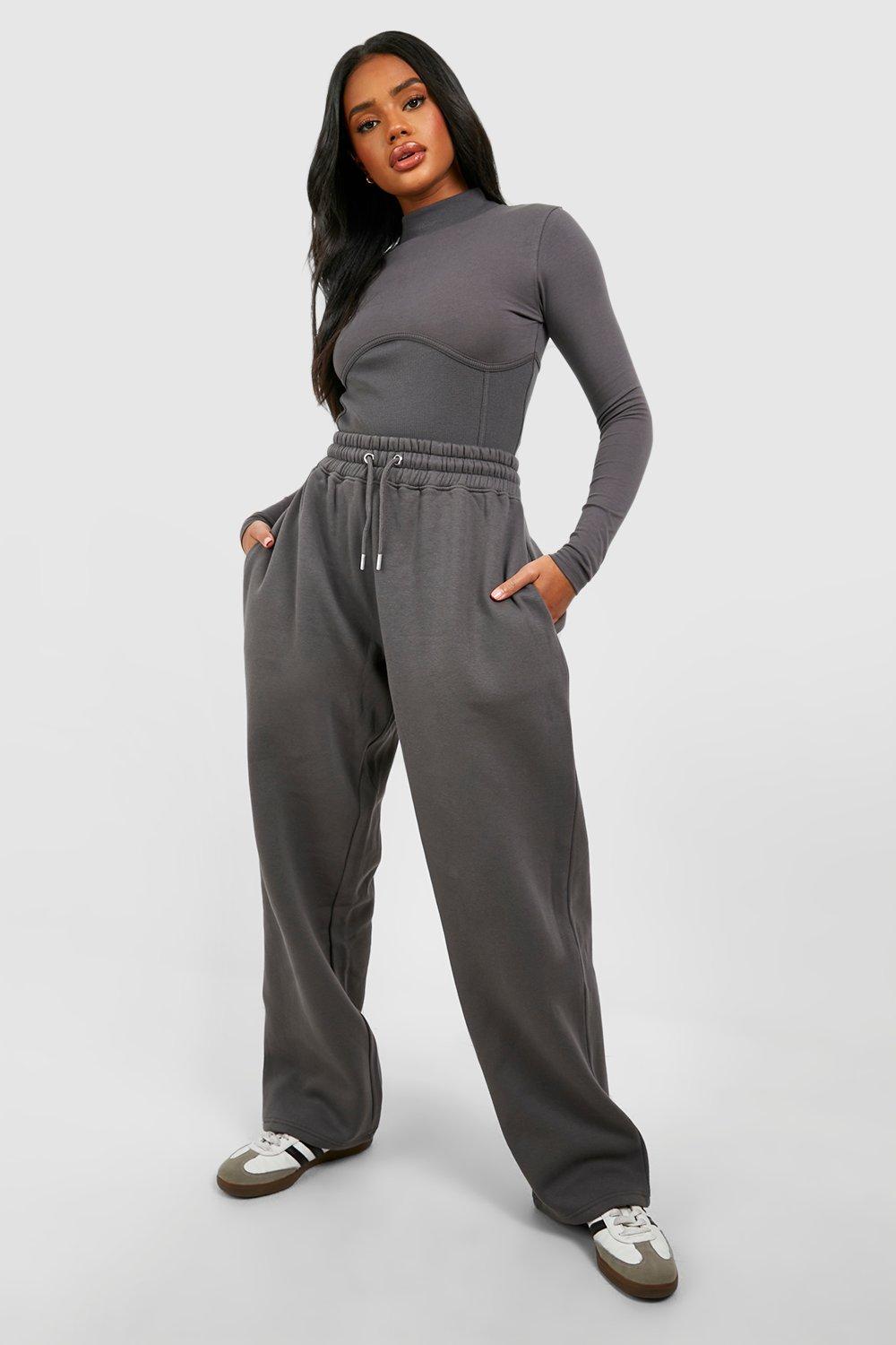 Underbust Seam Rib Top And Straight Leg Jogger Set