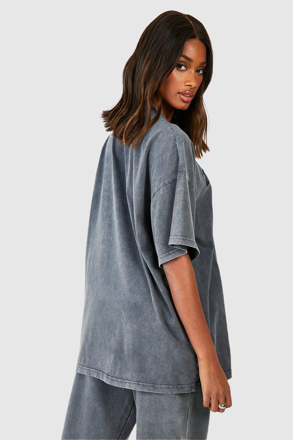 grey acid wash oversized t shirt