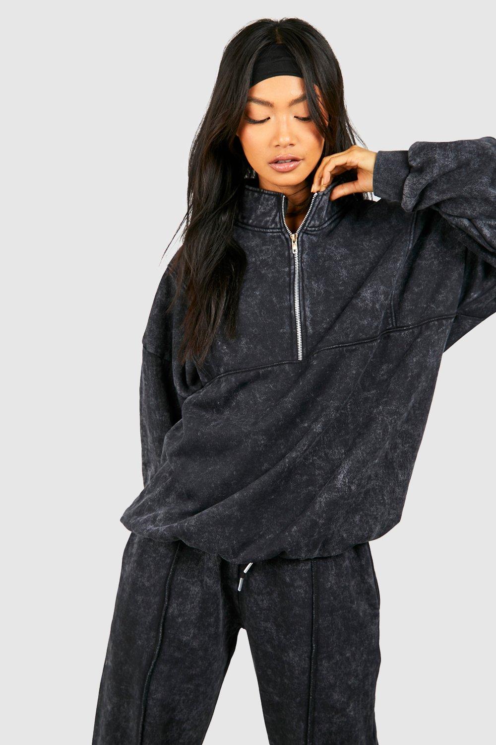 Charcoal Washed Oversized Hoodie, Tops