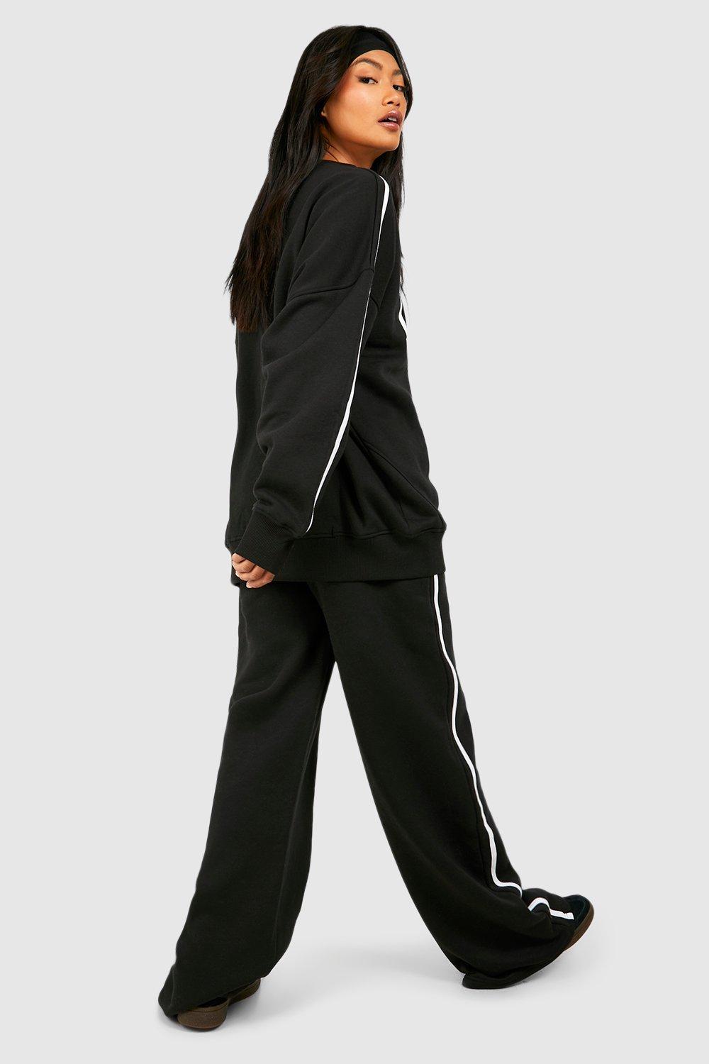 Side stripe wide leg joggers sale