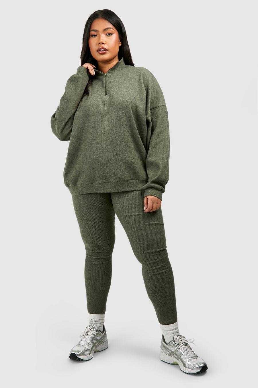 Women's Hood Loungewear Set Tracksuit Set Relaxed Wear Pullovers Baggy  Jogger Pant (Multicolor : Khaki, Size : Large)