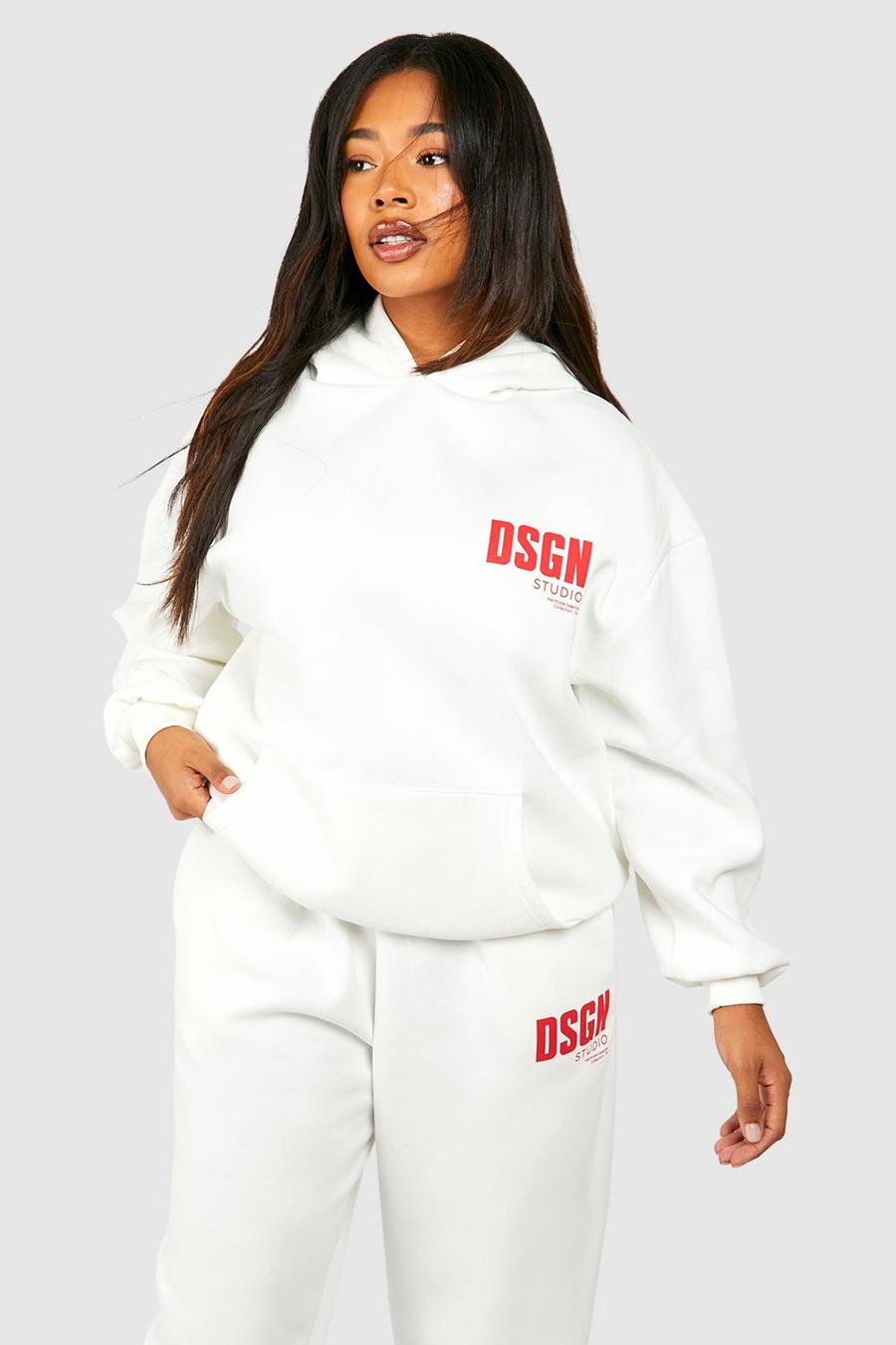 Ecru Plus Dsgn Studio Oversize hoodie med text image number 1