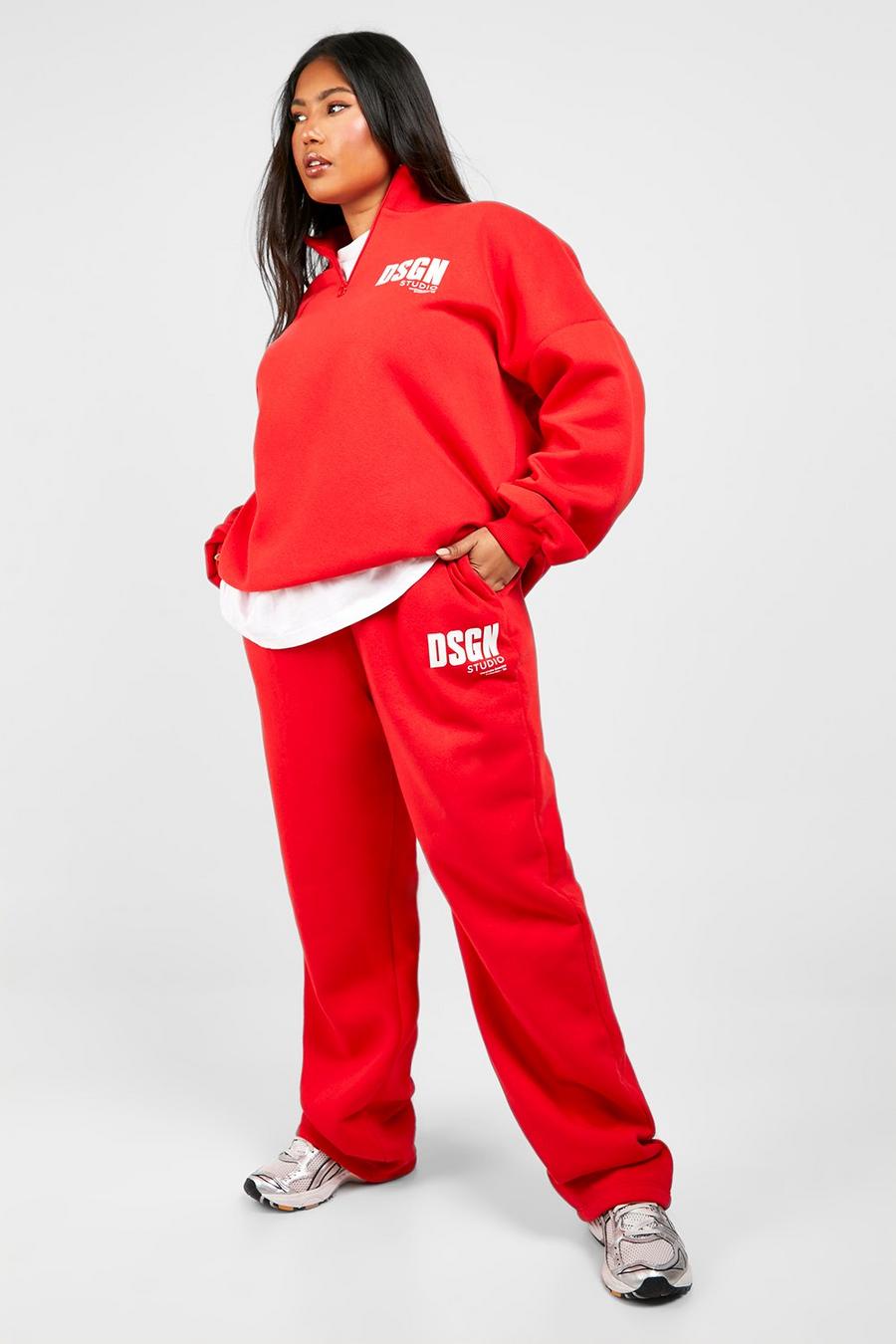 Red Plus Dsgn Studio Text Print Straight Leg Jogger image number 1