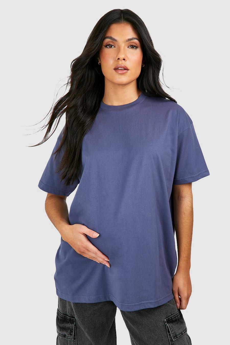Dark blue Maternity Basic Oversized T-shirt 