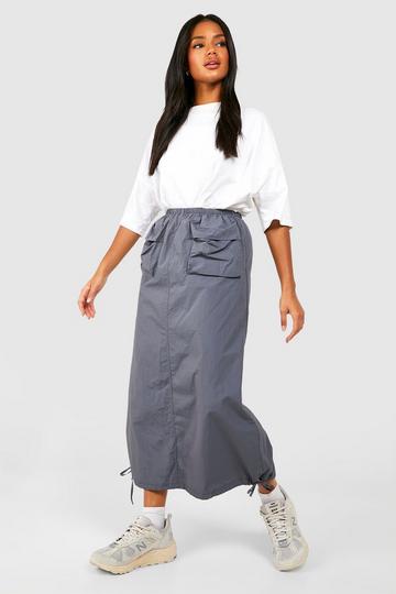 Midi Parachute Skirt grey