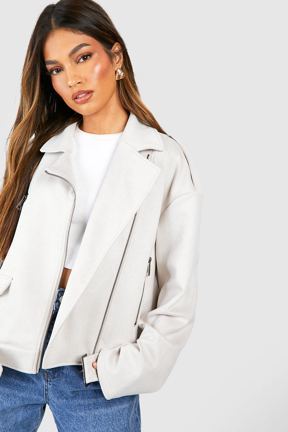 Boohoo suede biker clearance jacket