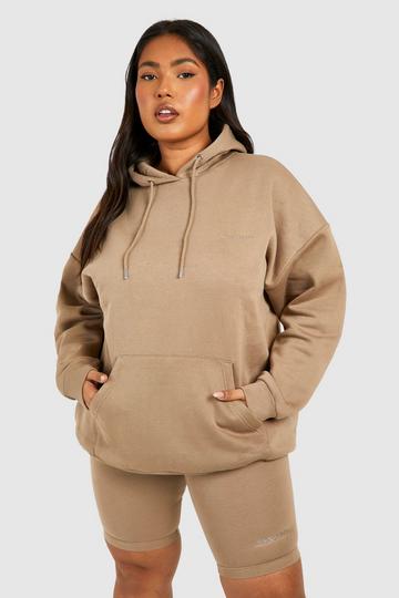 Plus Hoodie And Cycling Short taupe