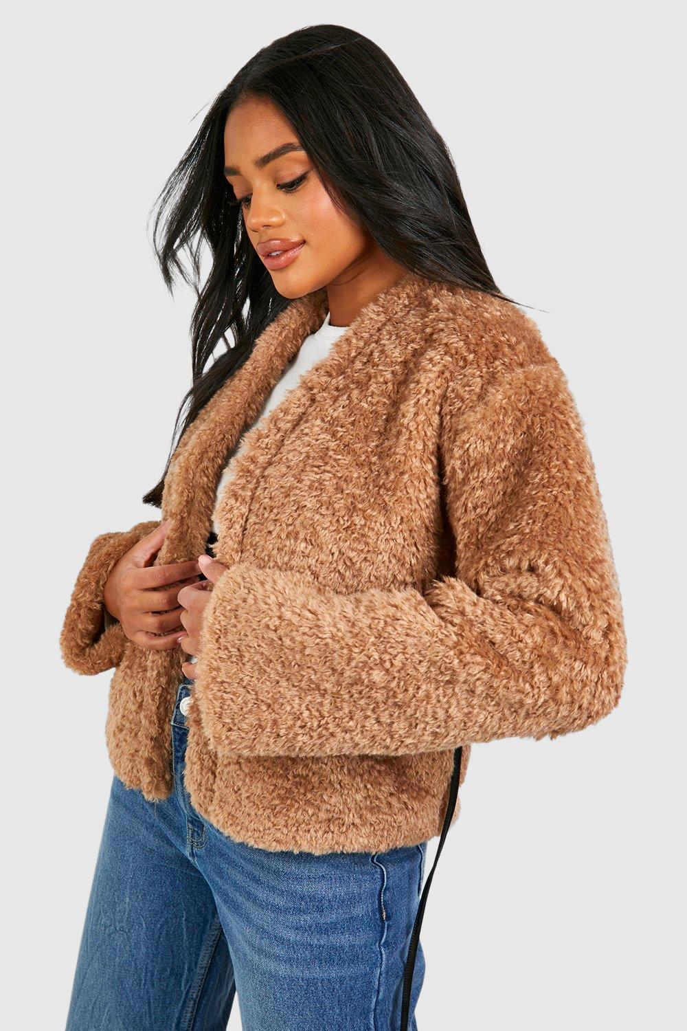 Teddy bear crop outlet jacket