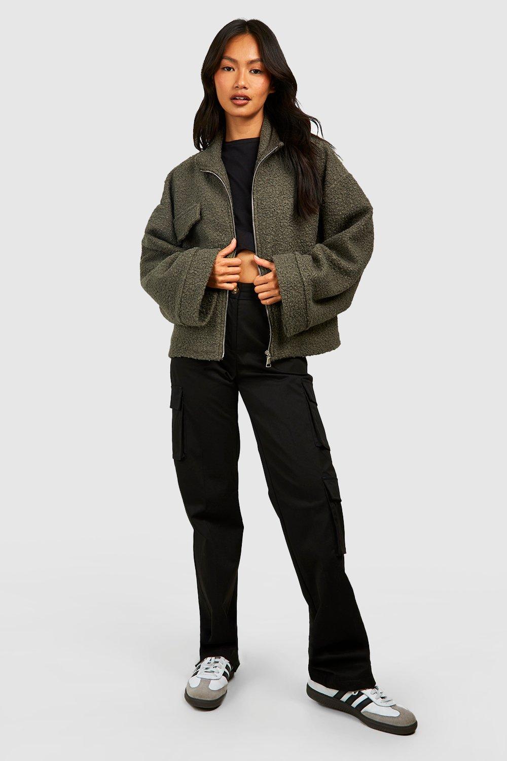 Boohoo zip detail coat sales