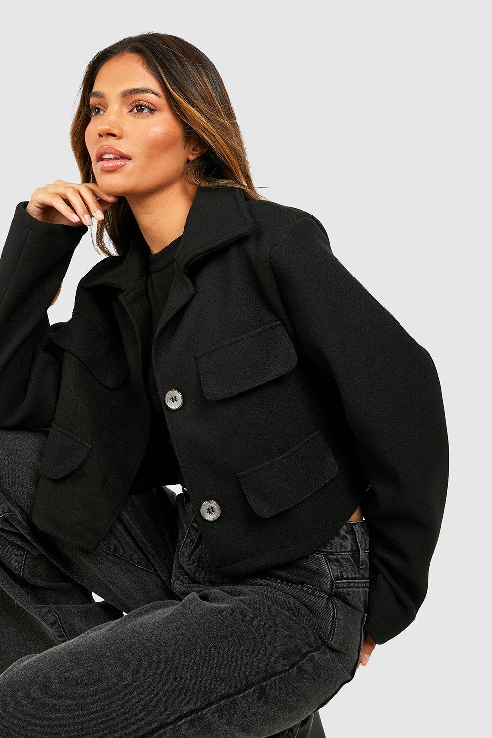 Cropped wool coat