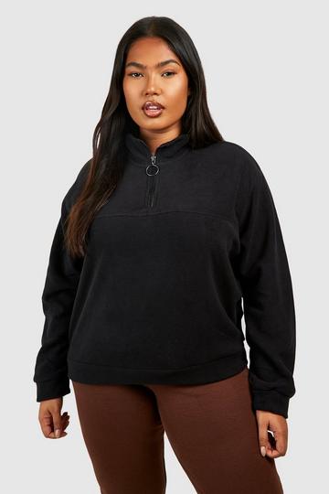 Plus O Ring Half Zip Sweatshirt black