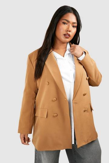 Plus Woven Oversized Longline Blazer taupe