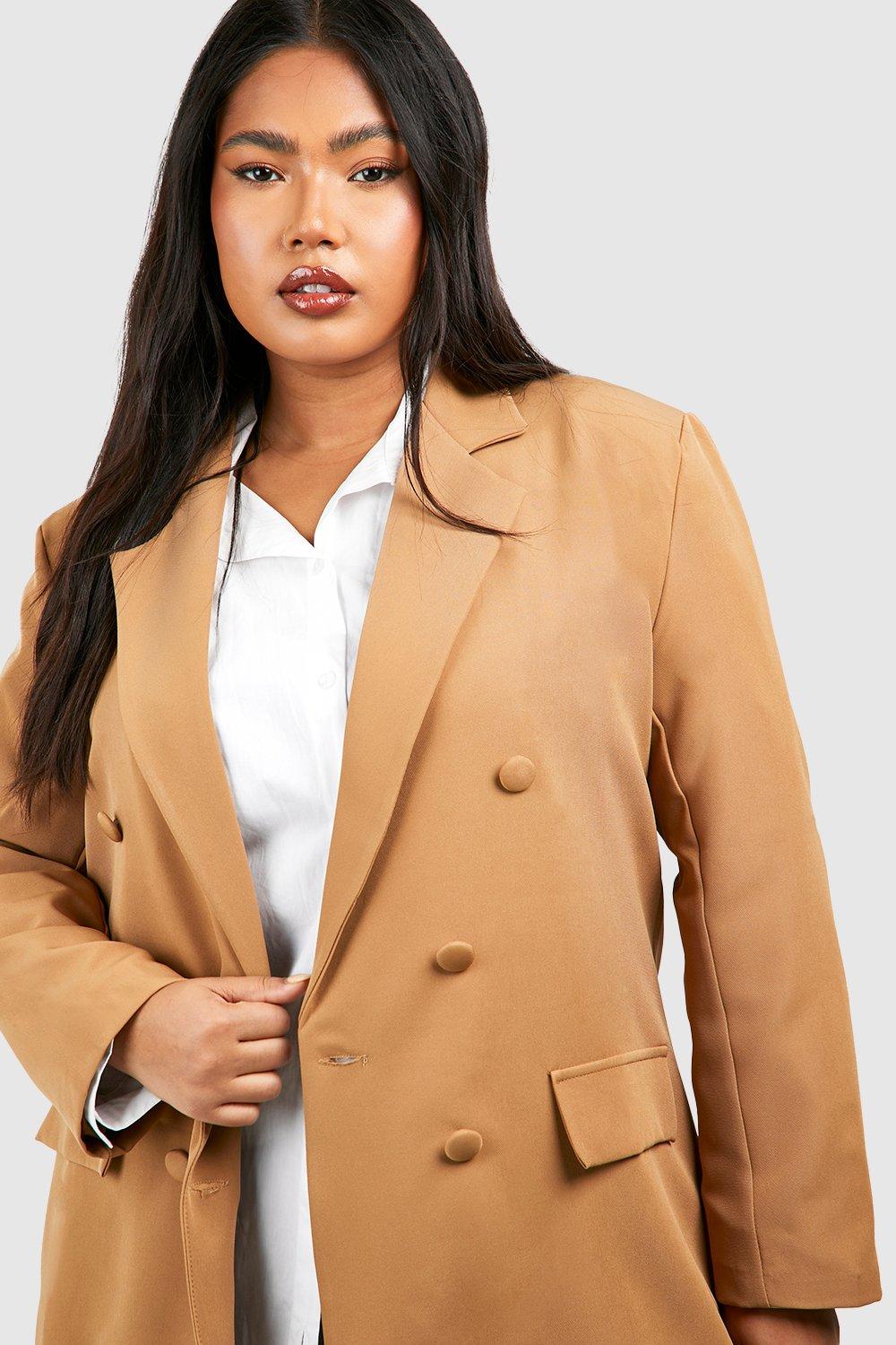 Plus Woven Oversized Longline Blazer