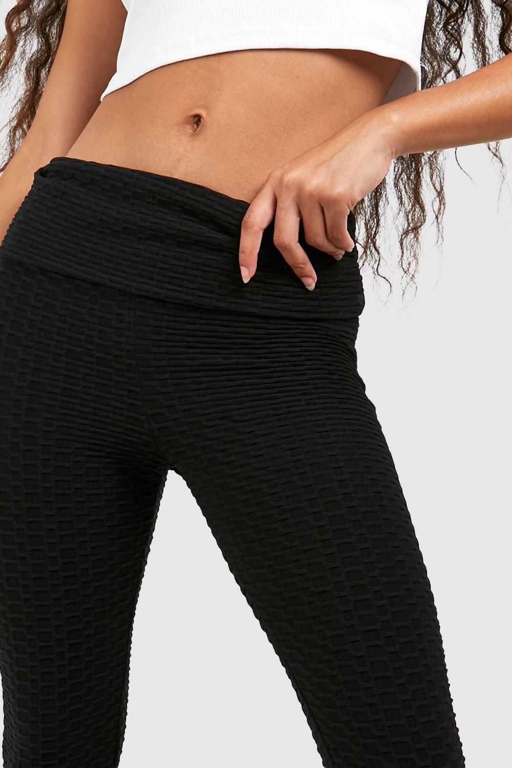 Buy Boohoo Petite Honeycomb Yoga Leggings In Black