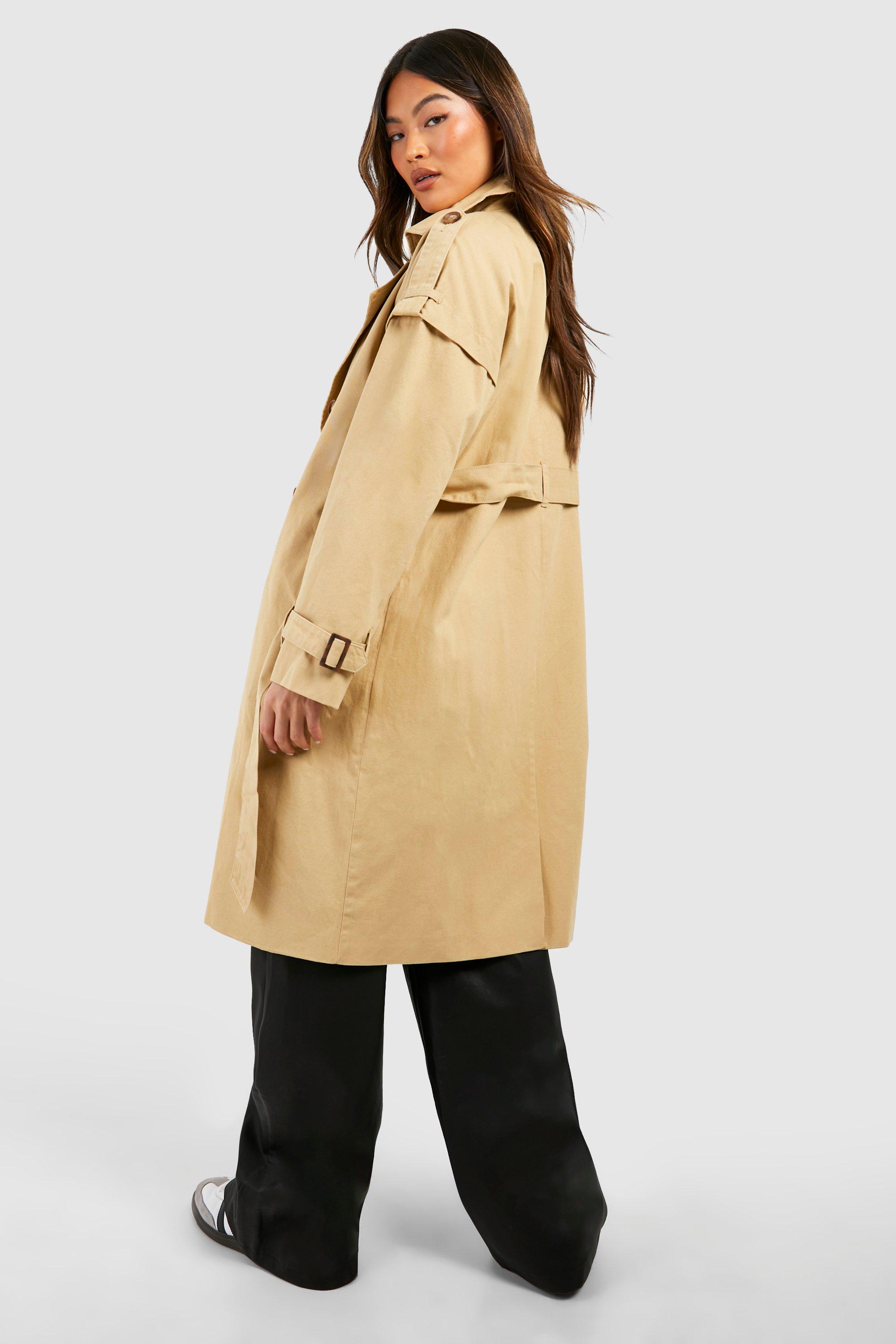 Shoulder Detail Belted Trench Coat