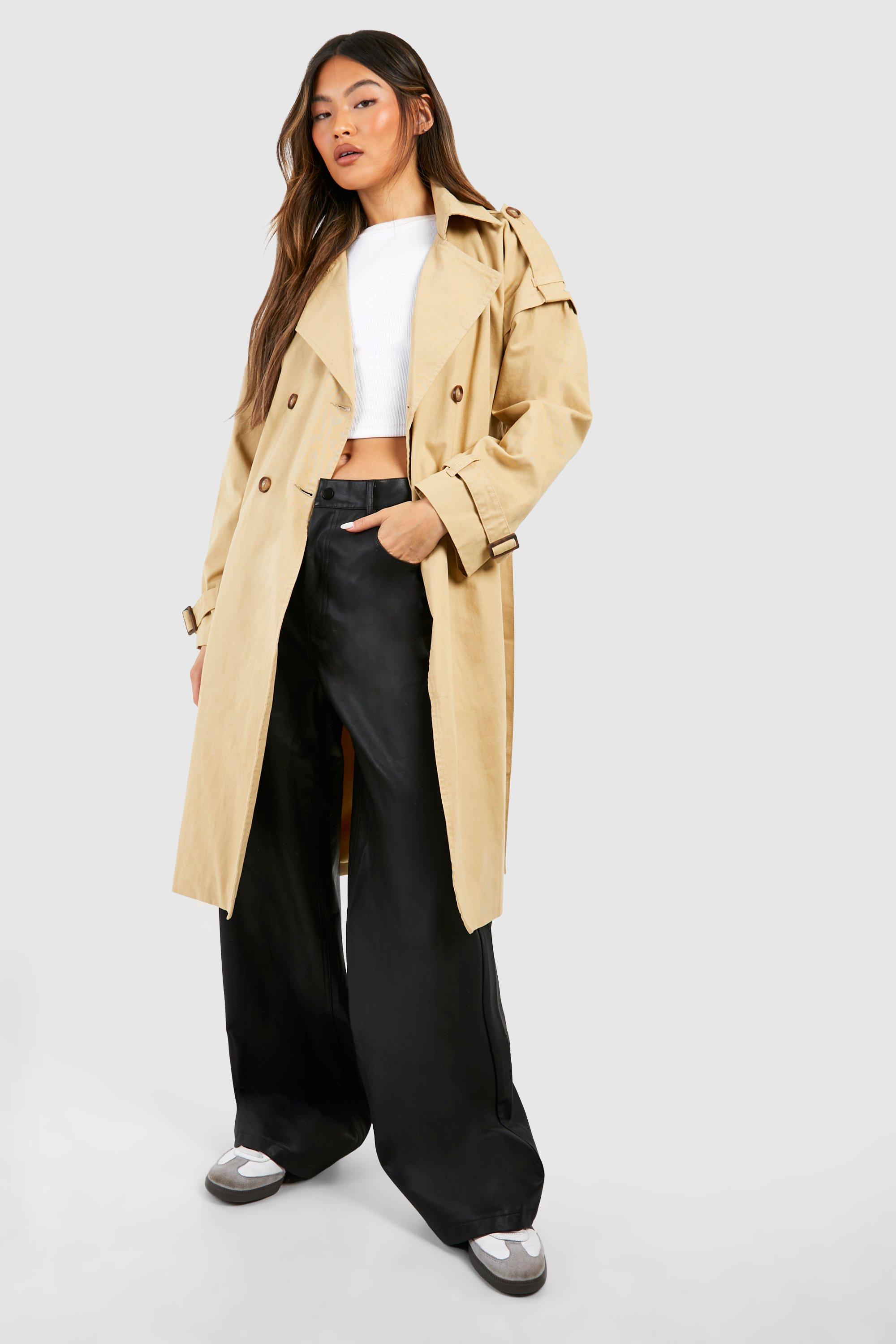 Shoulder Detail Belted Trench Coat