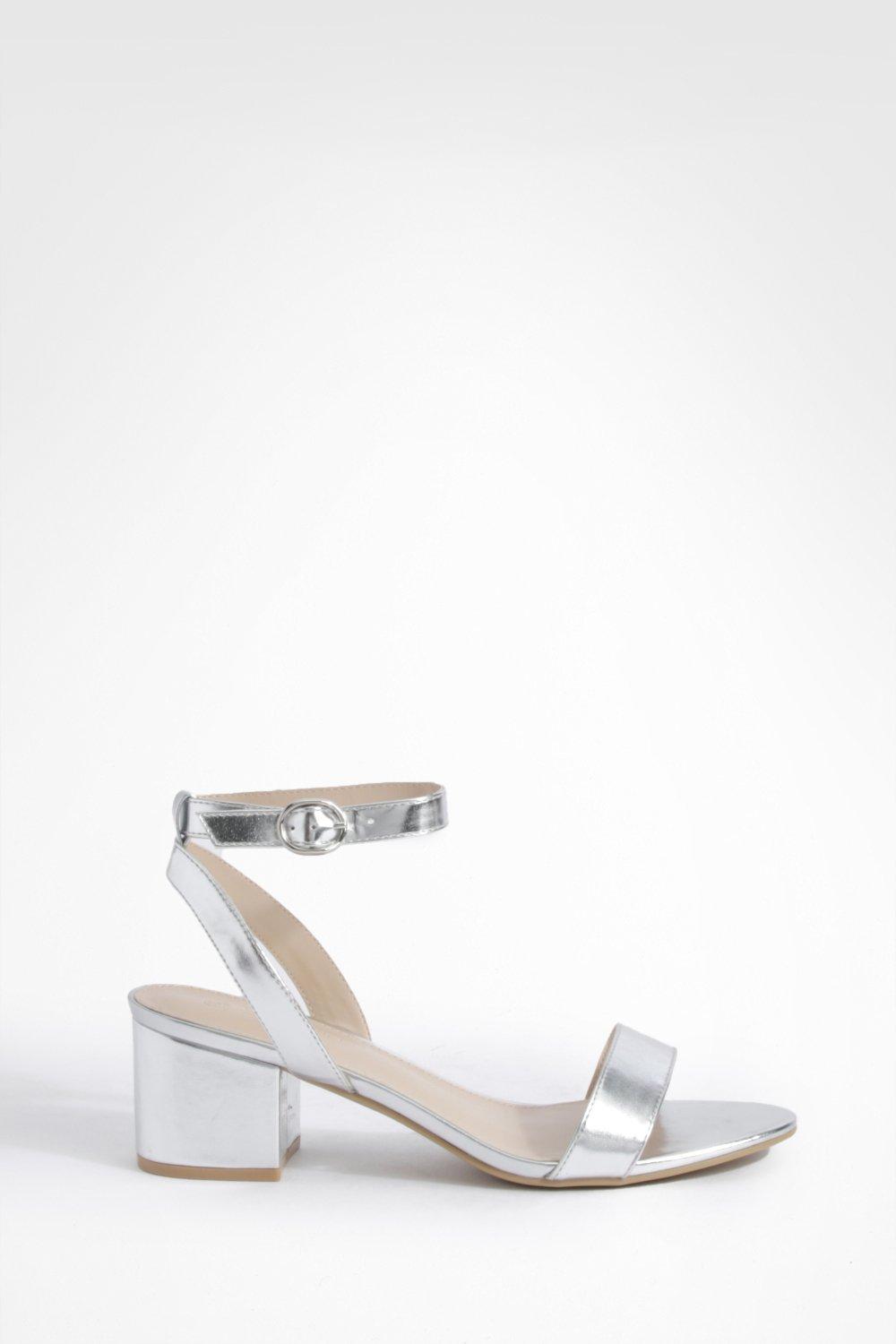 Boohoo barely there block heel sandals in clear on sale