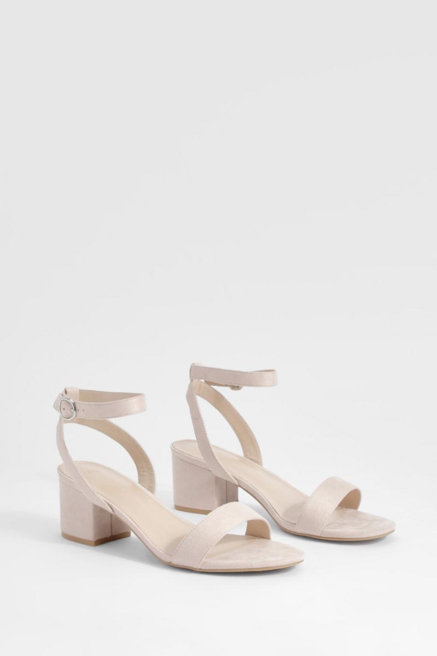 Blush rosa Low Block Barely There Heels 
